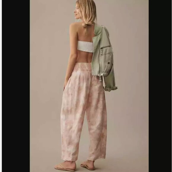 Brand New by Anthropologie The Reese Tie-Dye Smocked Pull-On Barrel Pants - Picture 2 of 7